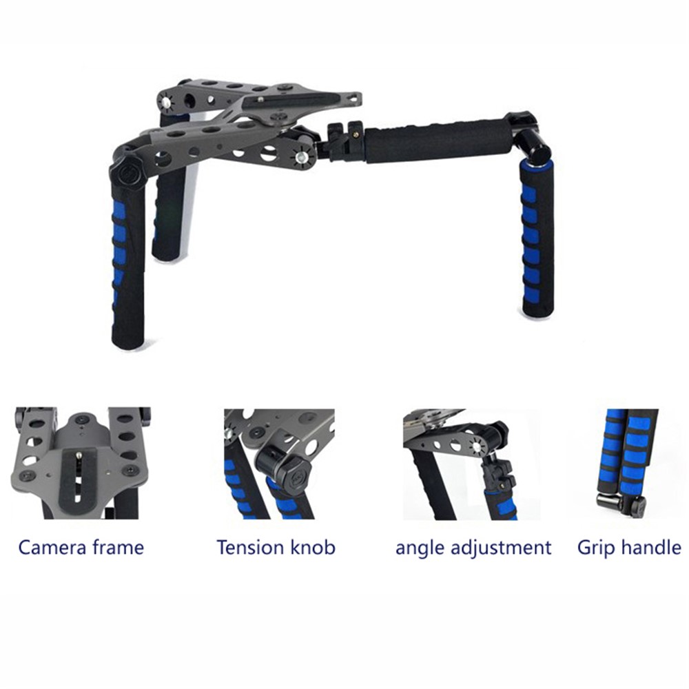 DSLR Rig Film In Lega Di Alluminio Pieghevole Kit Di Montaggio A Spalla Supporto Rig Stabilizzatore Per Canon Nikon Sony Ecc. Fotocamere DSLR-10