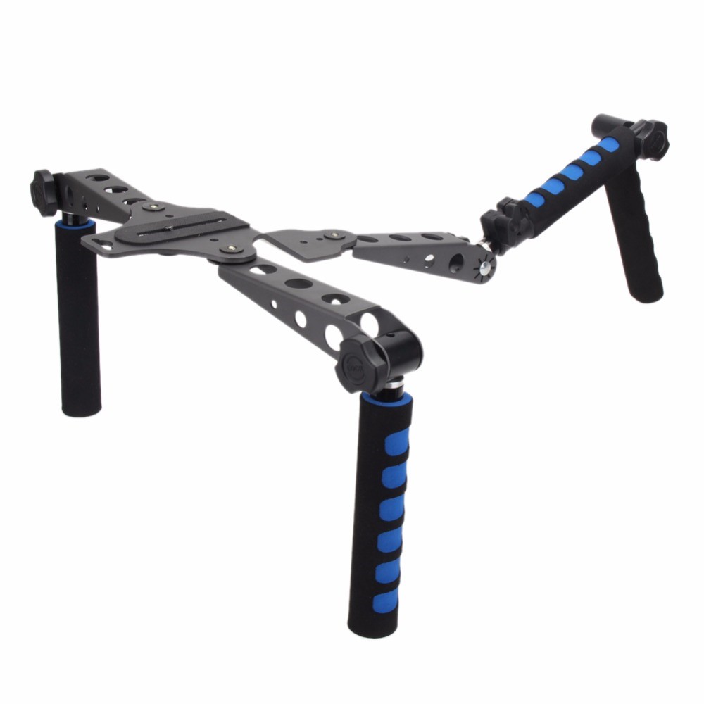 DSLR Rig Film In Lega Di Alluminio Pieghevole Kit Di Montaggio A Spalla Supporto Rig Stabilizzatore Per Canon Nikon Sony Ecc. Fotocamere DSLR-4