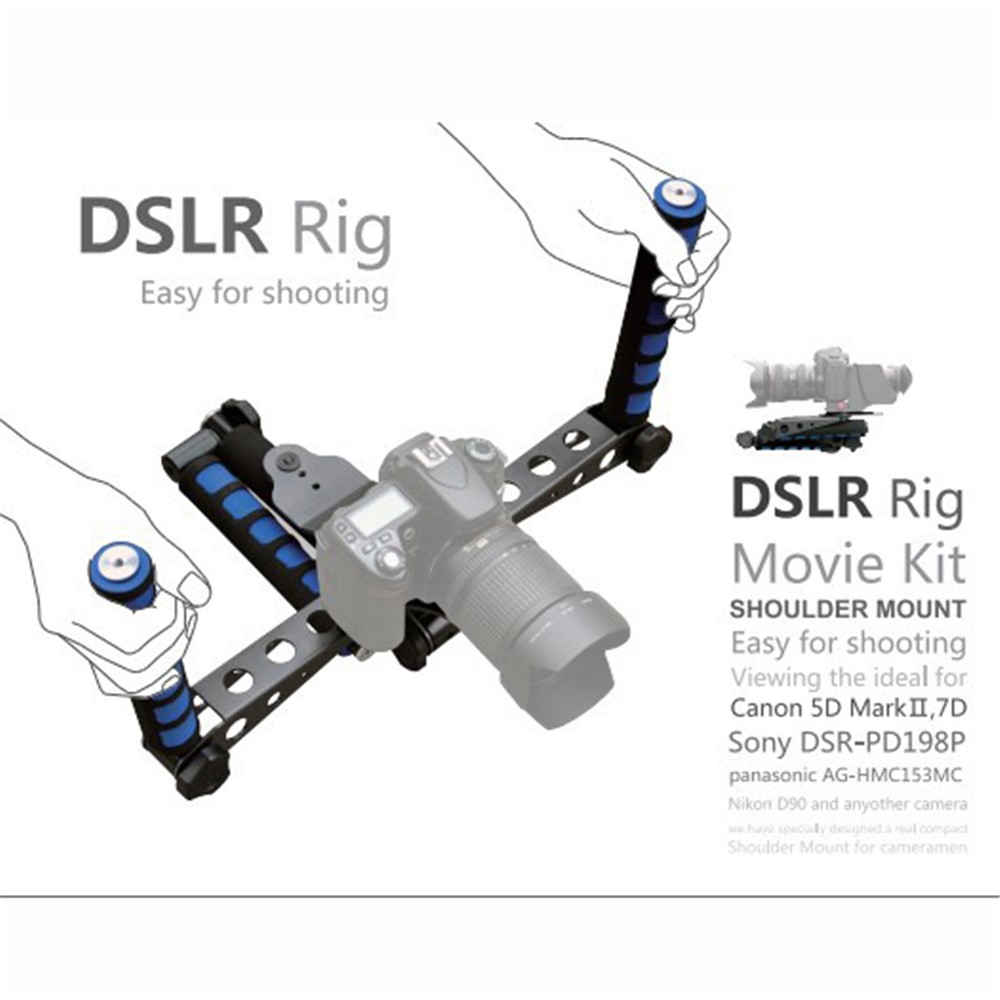 DSLR Rig Film In Lega Di Alluminio Pieghevole Kit Di Montaggio A Spalla Supporto Rig Stabilizzatore Per Canon Nikon Sony Ecc. Fotocamere DSLR-8