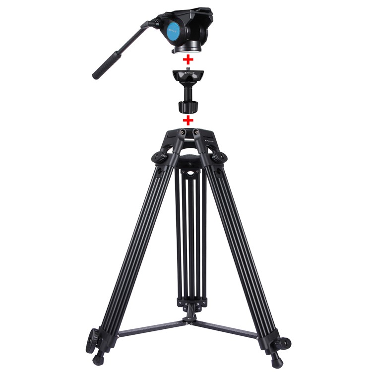 PULUZ PU3004 Aluminum Alloy Camera Tripod for Sony, Nikon, Canon DSLR Cameras - Black-1