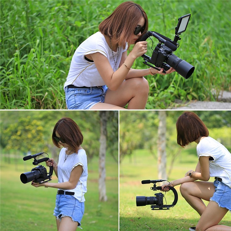 PULUZ PU3006 U Shape Stabilizing Handle Bracket for DV Camcorder, DSLR Camera-11