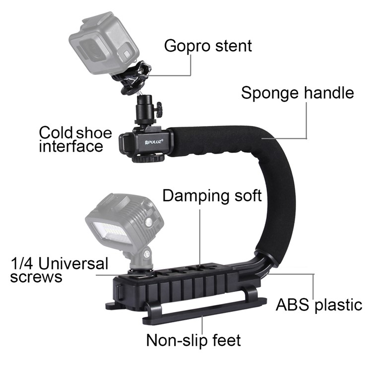 PULUZ PU3006 U Shape Stabilizing Handle Bracket for DV Camcorder, DSLR Camera-6