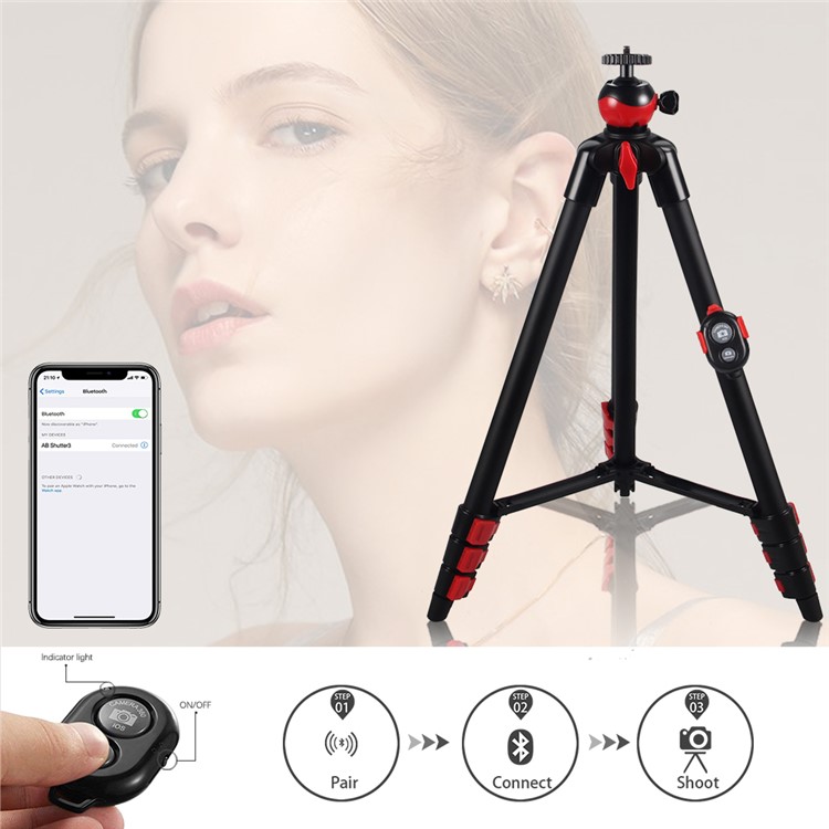 ZOMEI T60 Portable Aluminum DSLR Phone Adjustable Travel Camera Table Camera Tripod with Ball Head-2