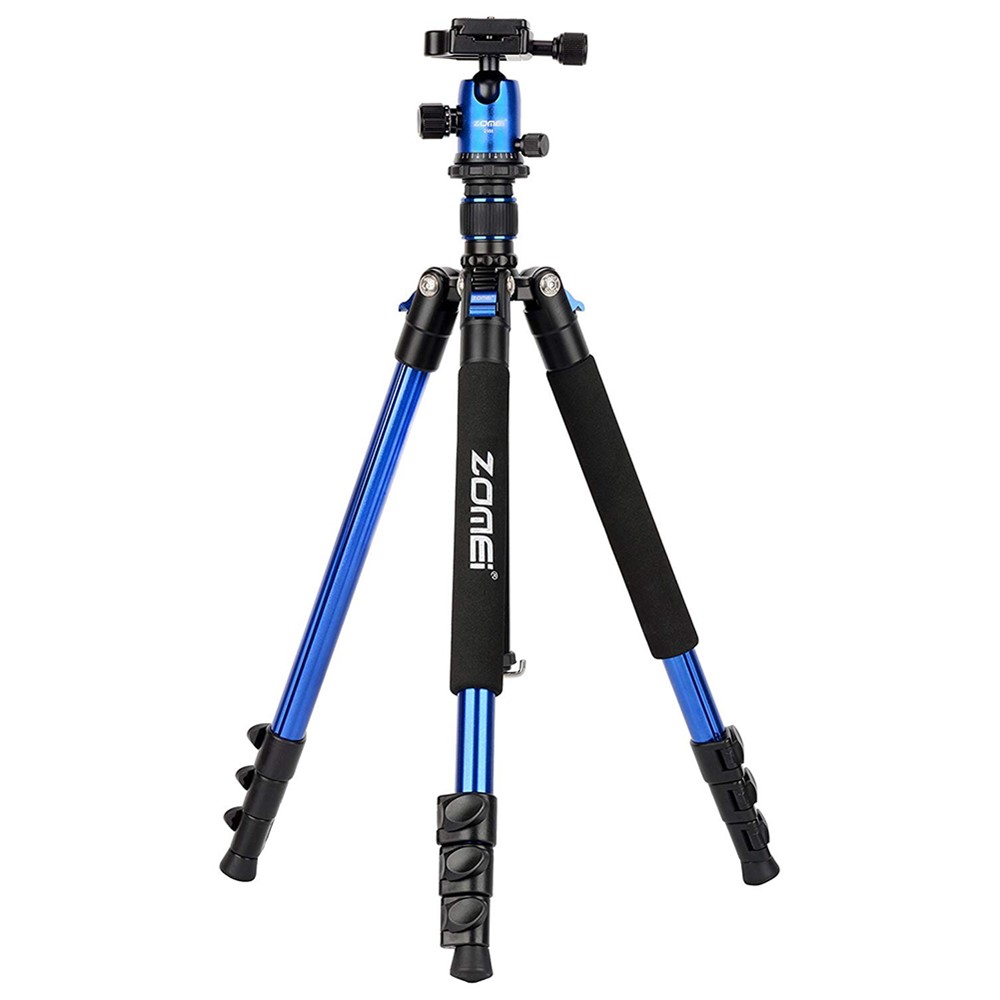 ZOMEi Q555 Lightweight Professional Alluminum Alloy Camera Tripod with 360 Ball - Blue-1