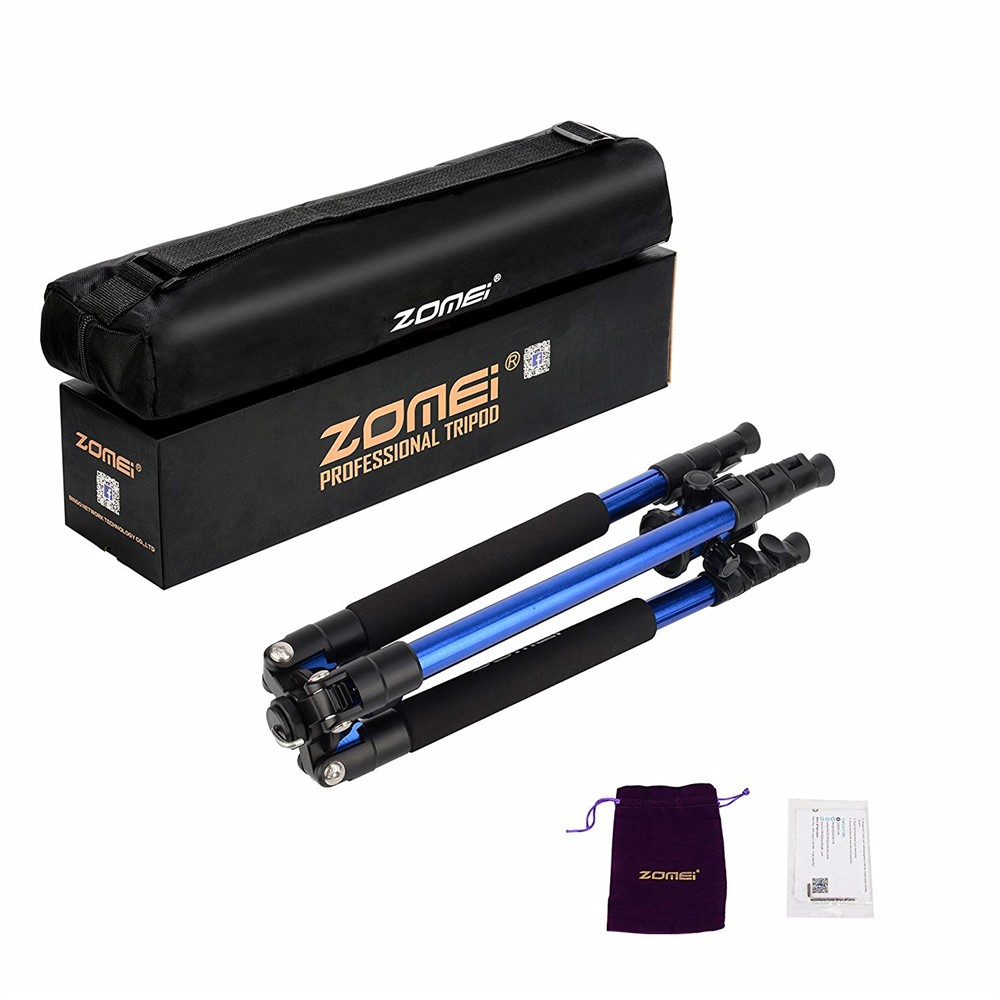 Zomei Q555 Leichtes Professionelles Aluminiumlegierung Kamera -stativ Mit 360 Ball - Blau