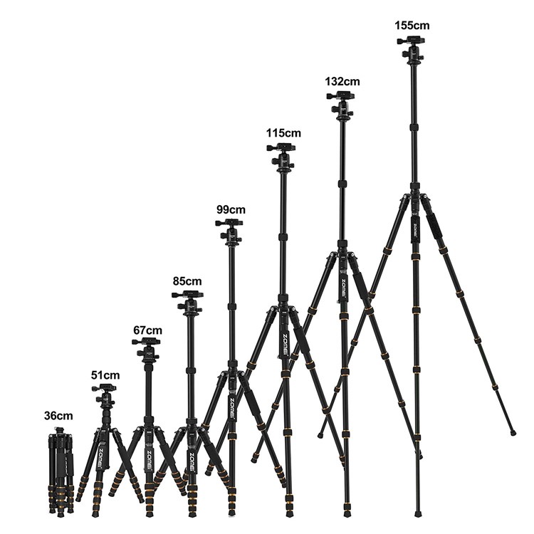 Zomei Q666 Portable Aluminium Alloy Tripod with 360-Degreed Horizontal Ball Head for Cameras Video-3