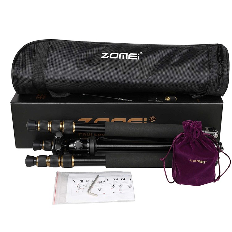Zomei Q666 Portable Aluminium Alloy Tripod with 360-Degreed Horizontal Ball Head for Cameras Video-5