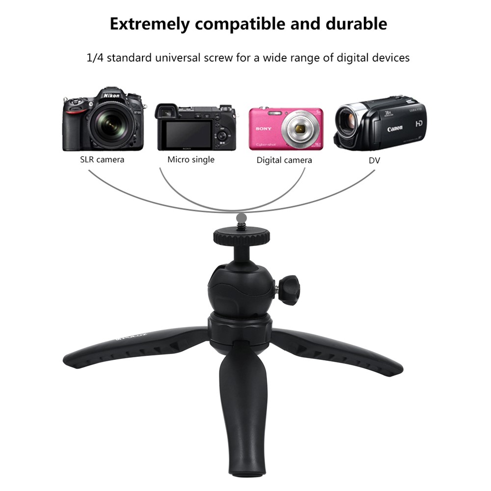 PULUZ 20cm Pocket Plastic Tripod Mount with 360 Degree Ball Head for Smartphones GoPro DSLR Cameras-5