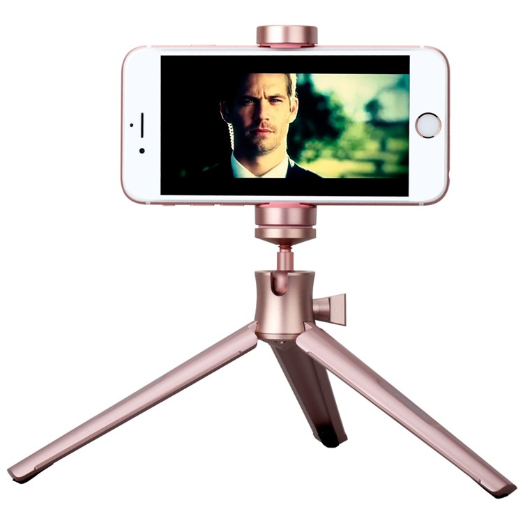 MOMAX Tripod Pro Rotary Tripod + Phone Holder for Smartphones / DSLR Camera - Rose Gold Color-1