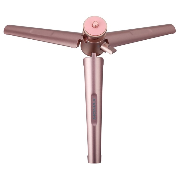MOMAX Tripod Pro Rotary Tripod + Phone Holder for Smartphones / DSLR Camera - Rose Gold Color-2