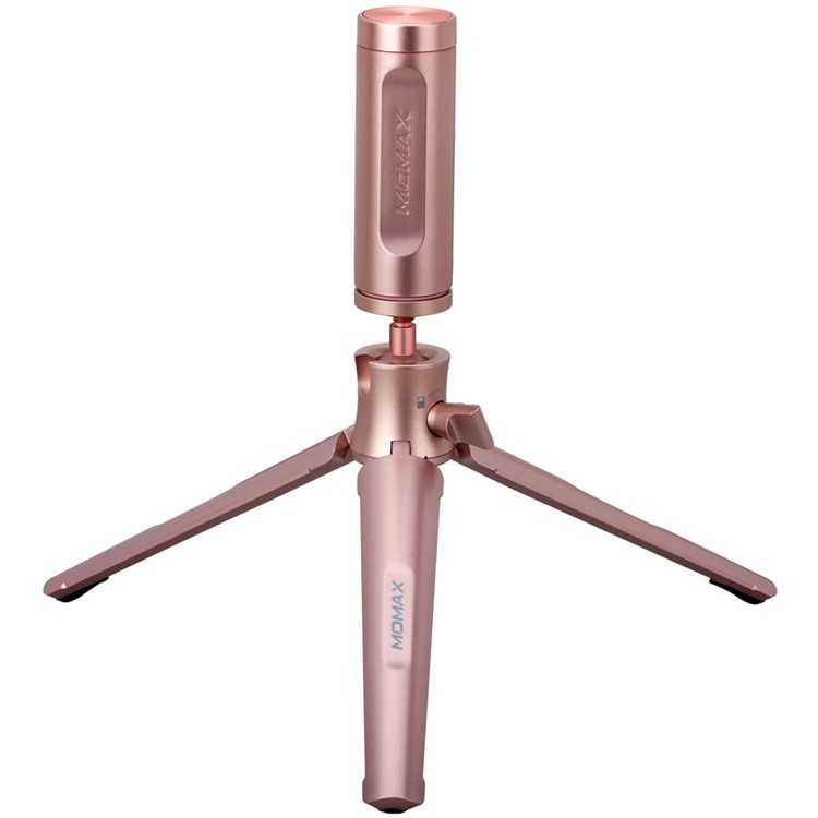MOMAX Tripod Pro Rotary Tripod + Phone Holder for Smartphones / DSLR Camera - Rose Gold Color-3