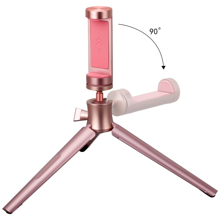 MOMAX Tripod Pro Rotary Tripod + Phone Holder for Smartphones / DSLR Camera - Rose Gold Color-7