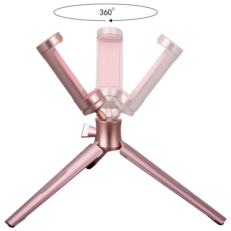 MOMAX Tripod Pro Rotary Tripod + Phone Holder for Smartphones / DSLR Camera - Rose Gold Color-8