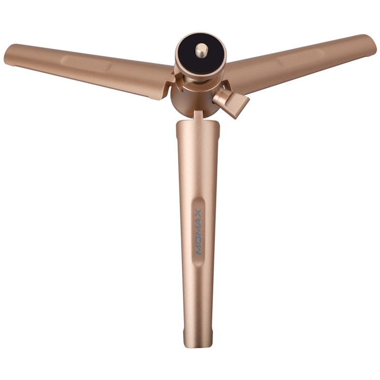 MOMAX Tripod Pro Rotary Tripod + Phone Holder for Smartphones / DSLR Camera - Champagne Gold Color-2