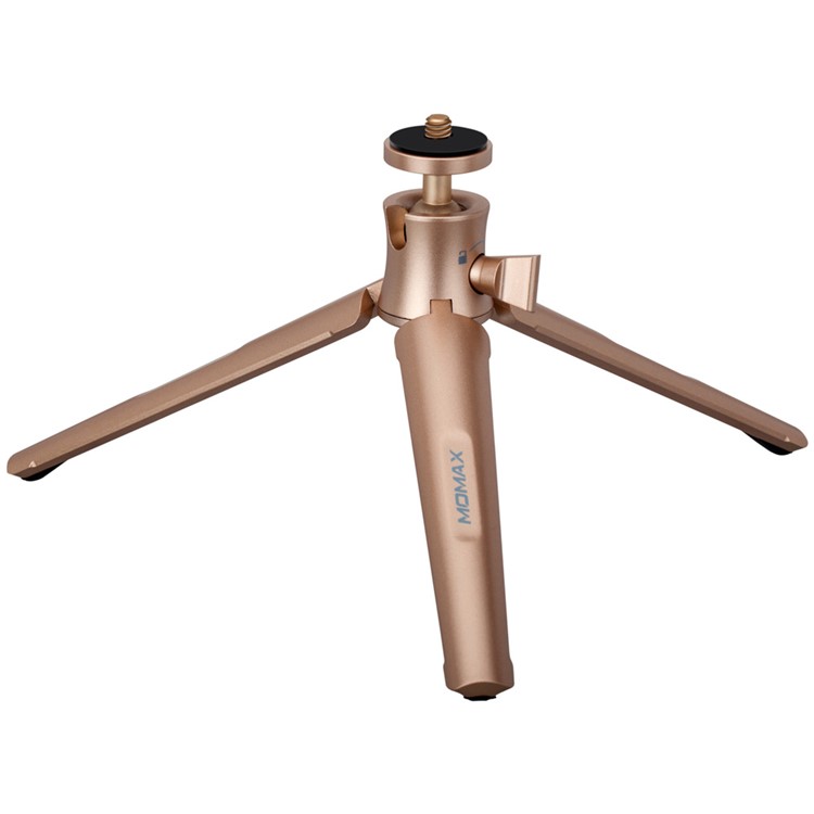 MOMAX Tripod Pro Rotary Tripod + Phone Holder for Smartphones / DSLR Camera - Champagne Gold Color-4