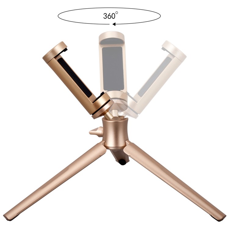 MOMAX Tripod Pro Rotary Tripod + Phone Holder for Smartphones / DSLR Camera - Champagne Gold Color-9