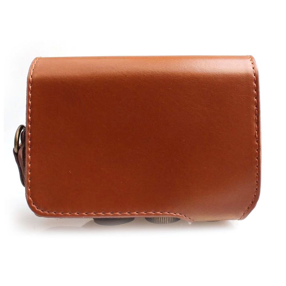 PU Leather Camera Protective Case Bag + Shoulder Strap for Canon SX720/ SX700/ SX730/ SX740 HS - Brown-2