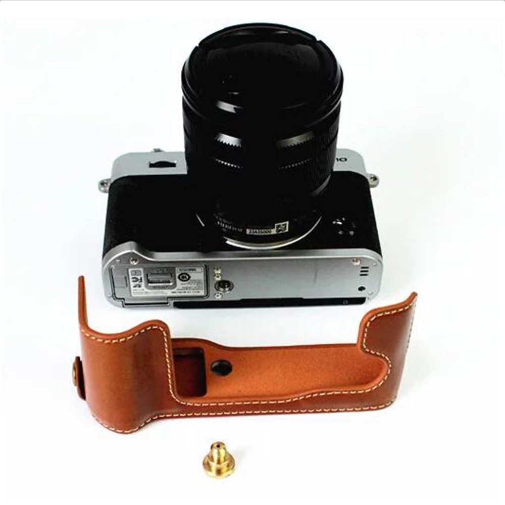 PU Leather Half Bottom Camera Case Cover Protector for Fujifilm XT10 / XT20 Camera - Brown-1