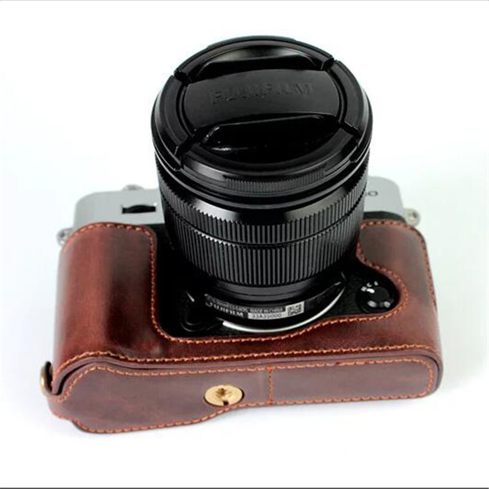 PU Leather Half Case Bottom Protective Bag Cover for Fujifilm XT10 / XT20 Camera - Coffee-2