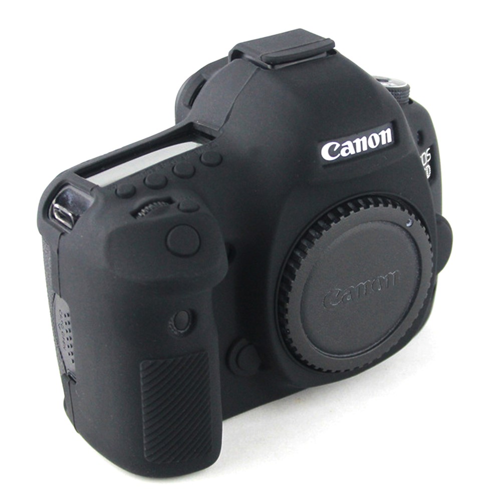 For Canon EOS 5D Mark III / 5DS / 5DRS Silicone Flexible Protective Camera Body Case Cover - Black-3