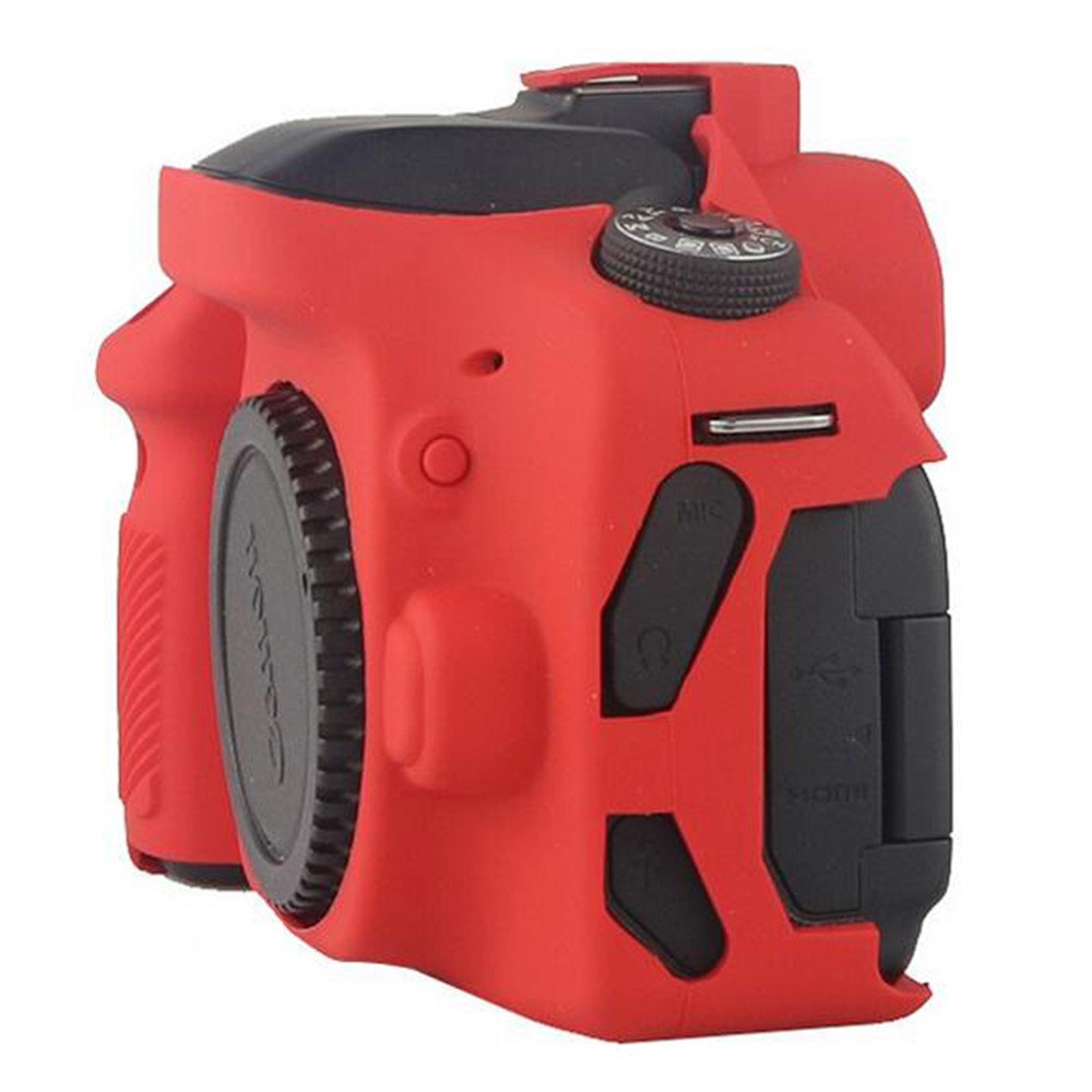 For Canon EOS 5D Mark III / 5DS / 5DRS Silicone Protective Camera Body Case - Red-3