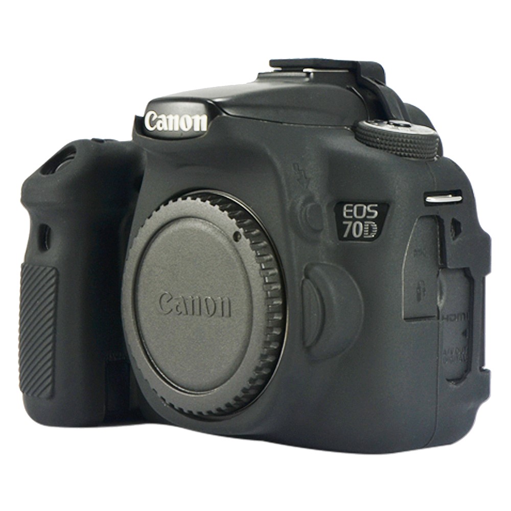 For Canon EOS 70D Silicone Protective Camera Body Case - Black-4
