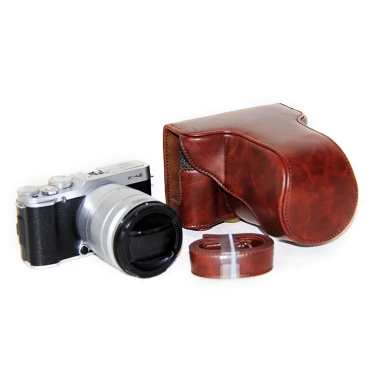PU Leather Camera Protective Cover Case with Shoulder Strap for Fujifilm XM1/XA2/XA1 - Coffee-1