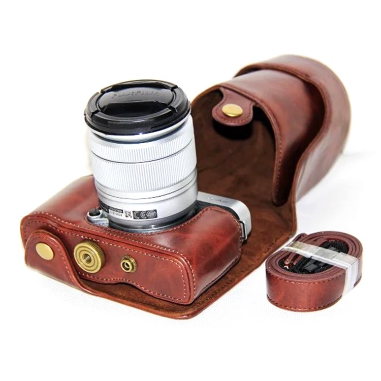PU Leather Camera Protective Cover Case with Shoulder Strap for Fujifilm XM1/XA2/XA1 - Coffee-4