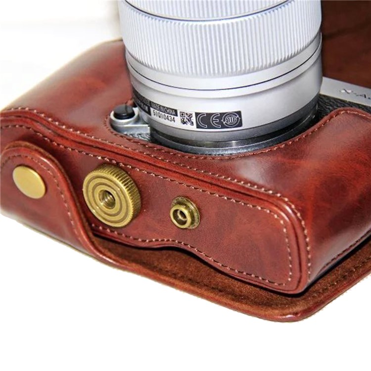 PU Leather Camera Protective Cover Case with Shoulder Strap for Fujifilm XM1/XA2/XA1 - Coffee-5