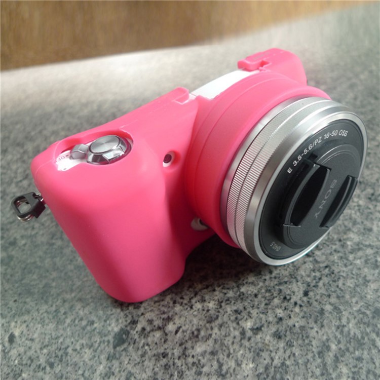 Flexible Silicone Protective Camera Case for Sony A5100 ILCE-5000 - Rose-3