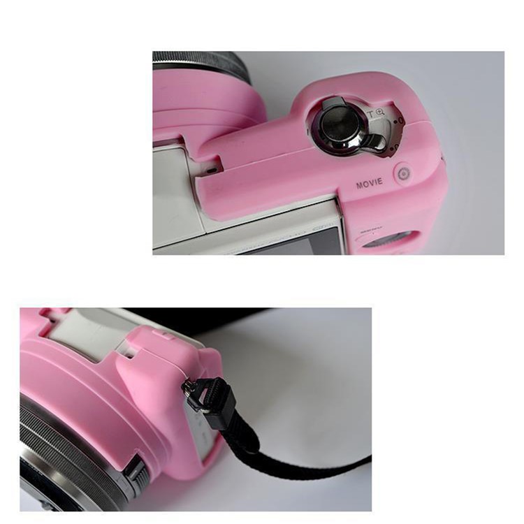 Flexible Silicone Protective Camera Case for Sony A5100 ILCE-5000 - Rose-6