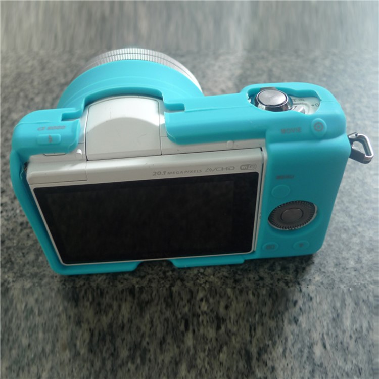 Flexible Silicone Protective Camera Cover for Sony A5100 ILCE-5000 - Blue-1