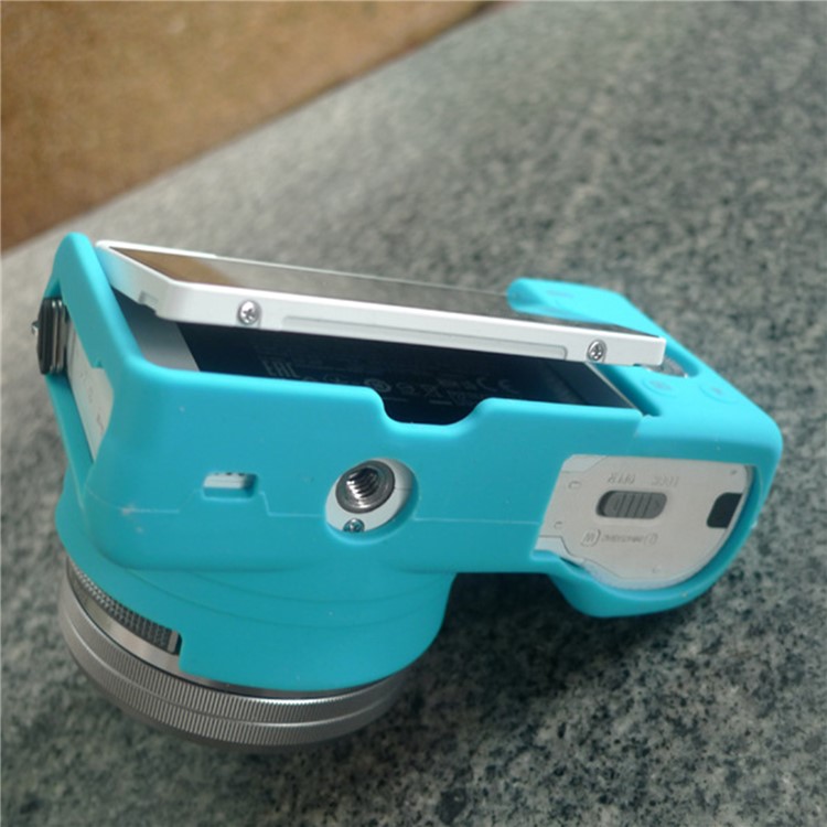 Flexible Silicone Protective Camera Cover for Sony A5100 ILCE-5000 - Blue-2