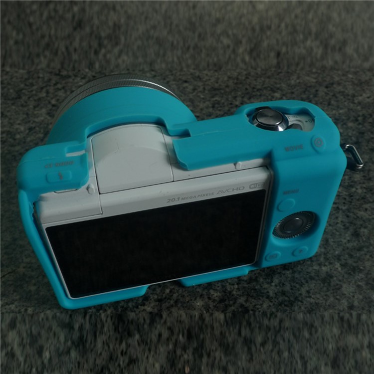 Flexible Silicone Protective Camera Cover for Sony A5100 ILCE-5000 - Blue-3