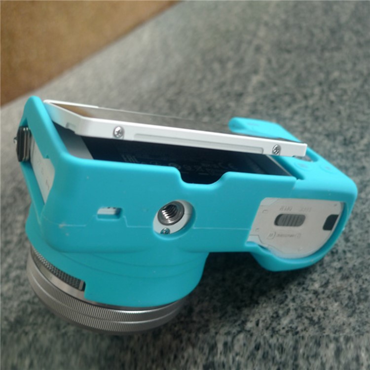Flexible Silicone Protective Camera Cover for Sony A5100 ILCE-5000 - Blue-4