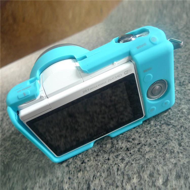 Flexible Silicone Protective Camera Cover for Sony A5100 ILCE-5000 - Blue-5