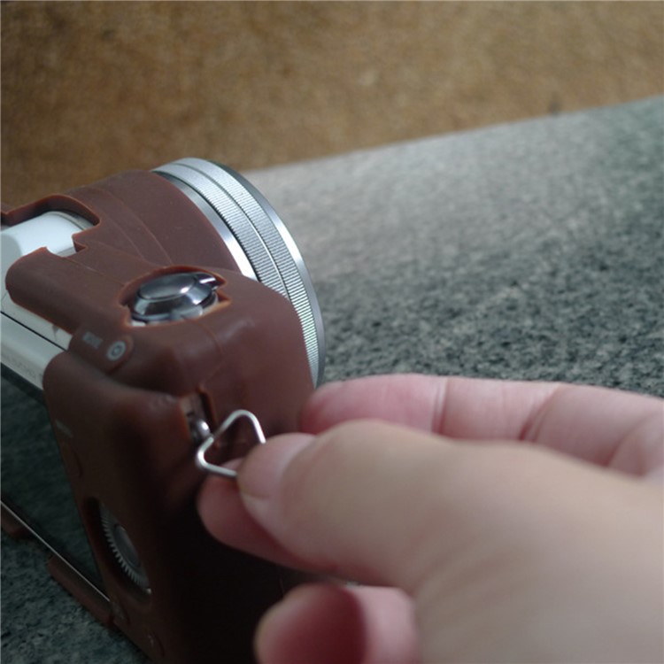Soft Silicone Cover Protective Camera Shell for Sony A5100 ILCE-5000 - Coffee-3