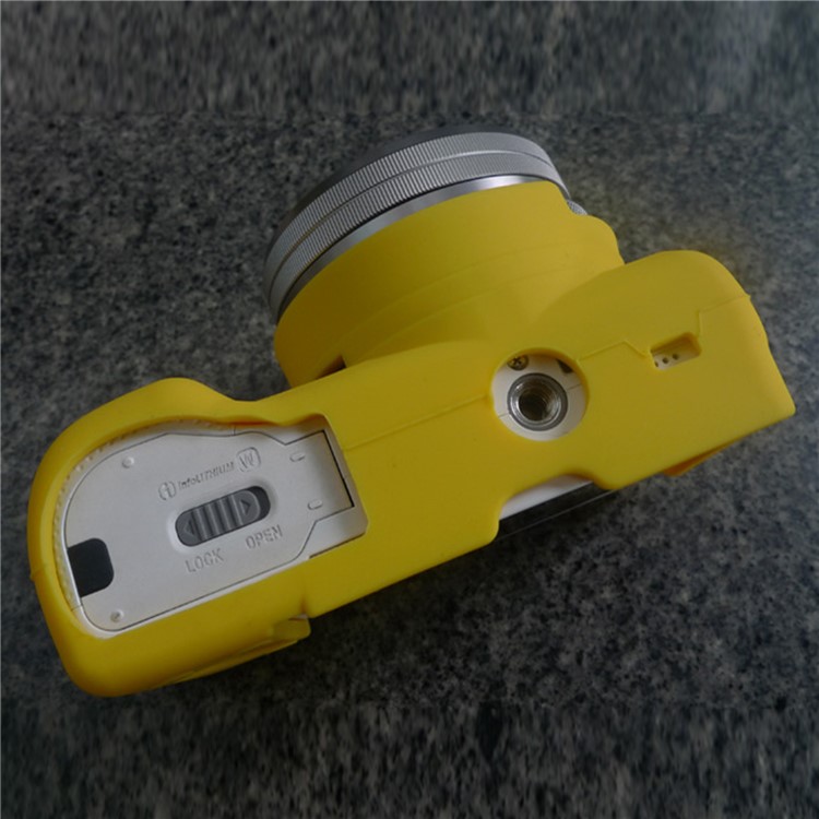 Soft Silicone Camera Protective Cover Case for Sony A5100 ILCE-5000 - Yellow-3