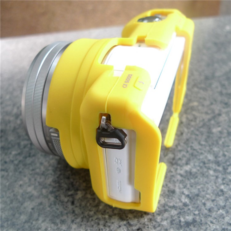 Soft Silicone Camera Protective Cover Case for Sony A5100 ILCE-5000 - Yellow-6