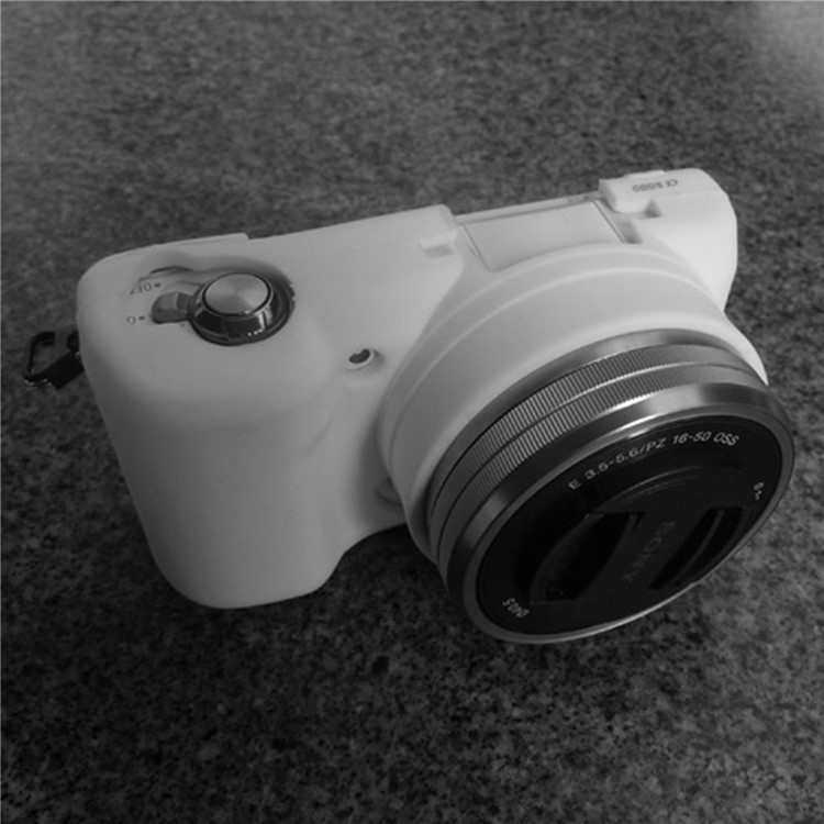 Soft Silicone Camera Protective Cover Shell for Sony A5100 ILCE-5000 - White-4