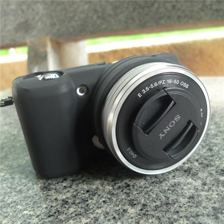 Silicone Skin Soft Protective Camera Case for Sony A5100 ILCE-5000 - Black-4