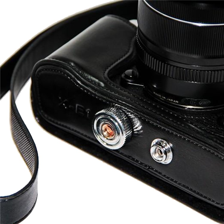 PU Leather Camera Protective Case with Shoulder Strap for Fujifilm X-E1/X-E2 - Black-7