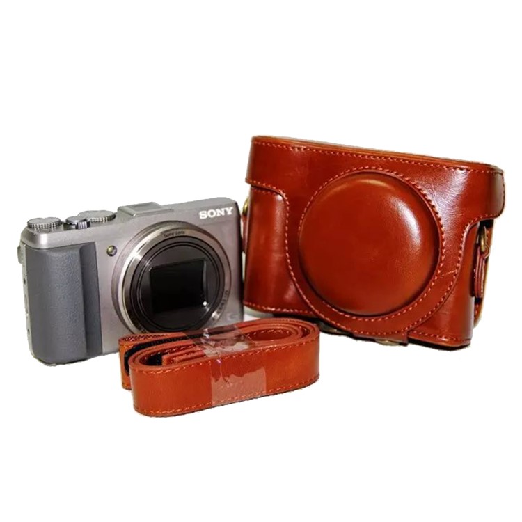 PU Leather Camera Protection Case Bag with Shoulder Strap for Sony HX60/HX50/HX30 - Brown-5
