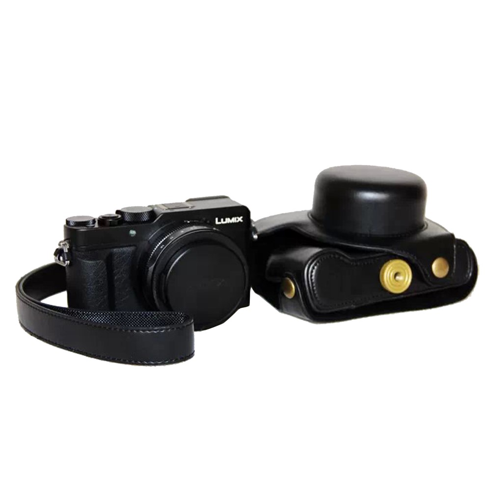 Protective Leather Camera Case Bag with Strap for Panasonic LX100 - Black-5