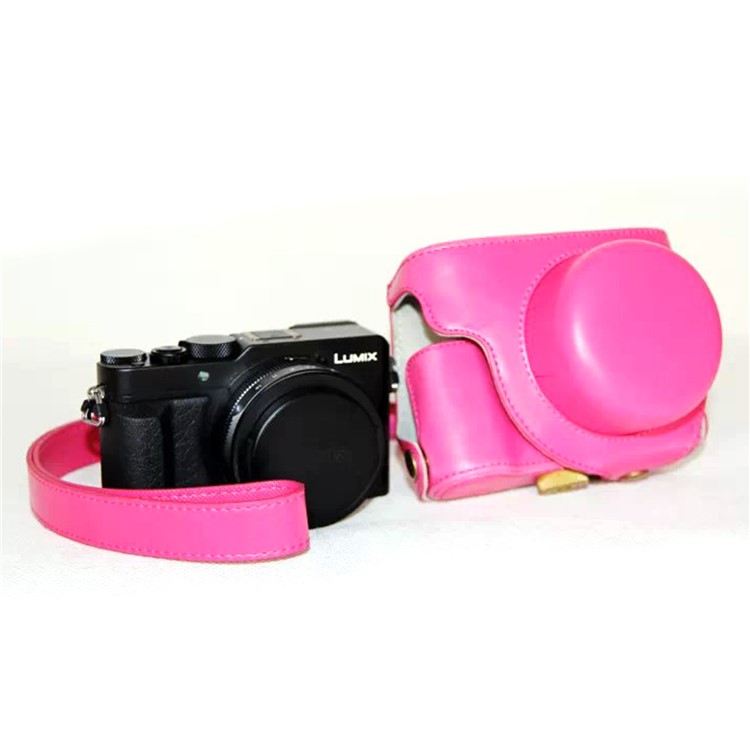PU Leather Camera Bag Protective Case Cover for Panasonic LX100 - Rose-1