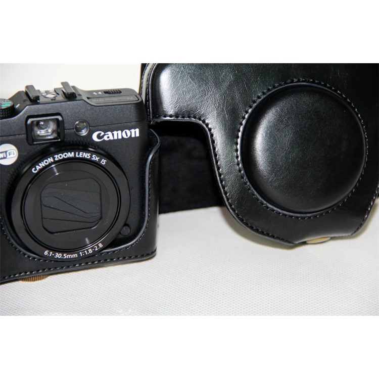 PU Leather Camera Protective Case Bag with Shoulder Strap for Canon PowerShot G15/G16 - Black-10