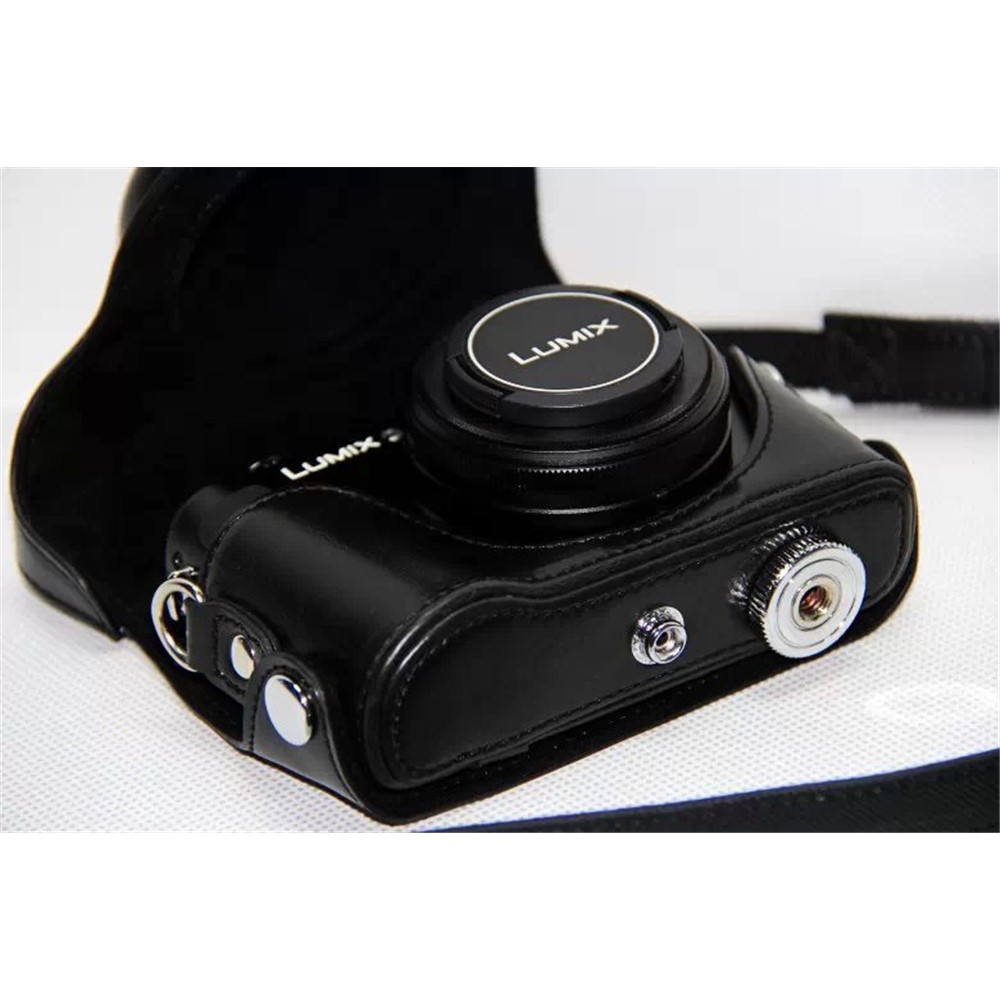 Protective Leather Camera Case with Shoulder Strap for Panasonic LX7 / LX5 / LX3 - Black-5