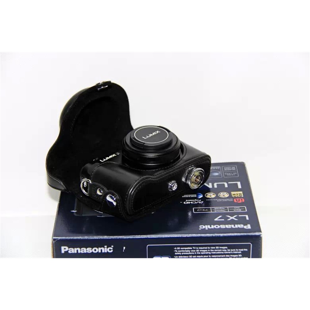 Protective Leather Camera Case with Shoulder Strap for Panasonic LX7 / LX5 / LX3 - Black-6