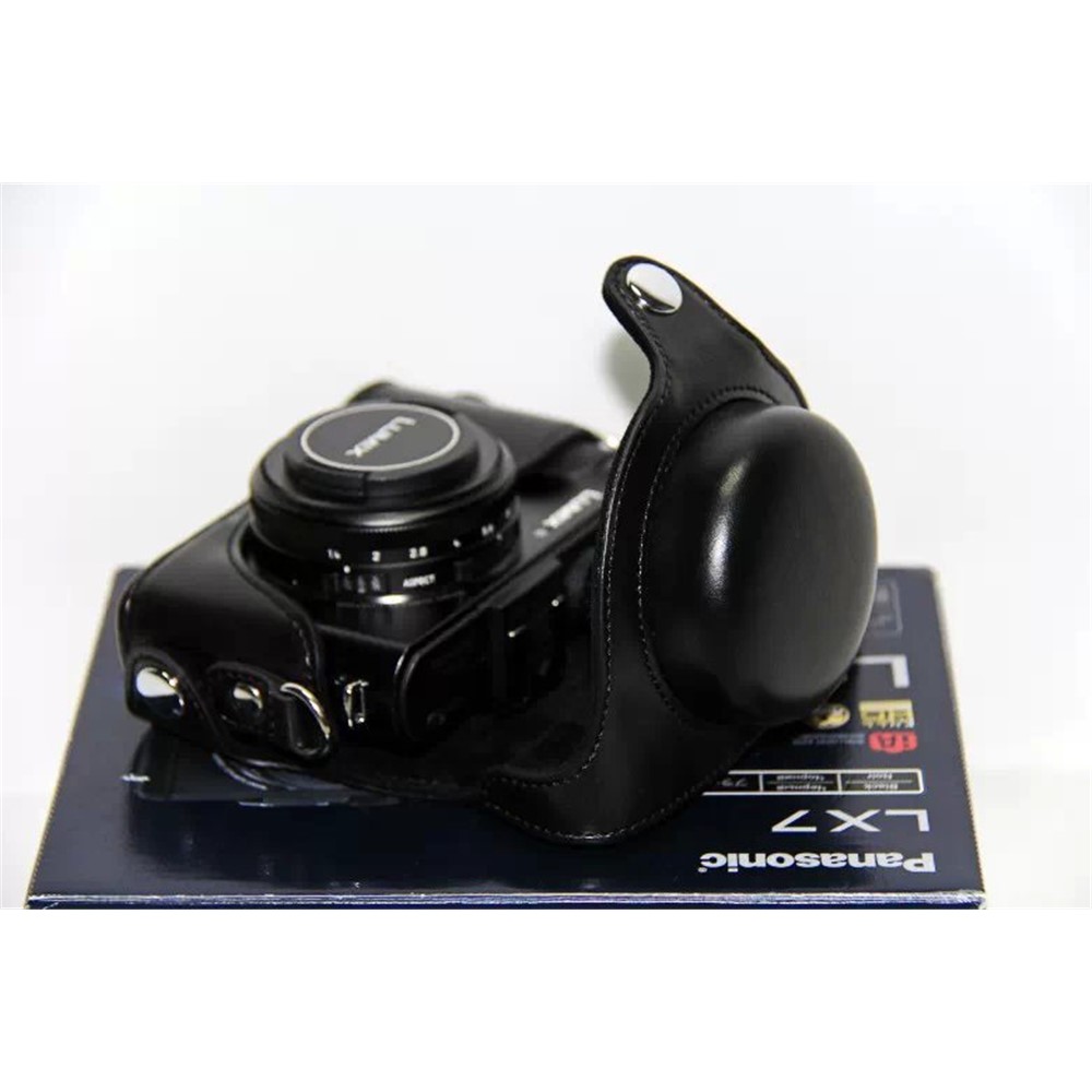 Protective Leather Camera Case with Shoulder Strap for Panasonic LX7 / LX5 / LX3 - Black-7