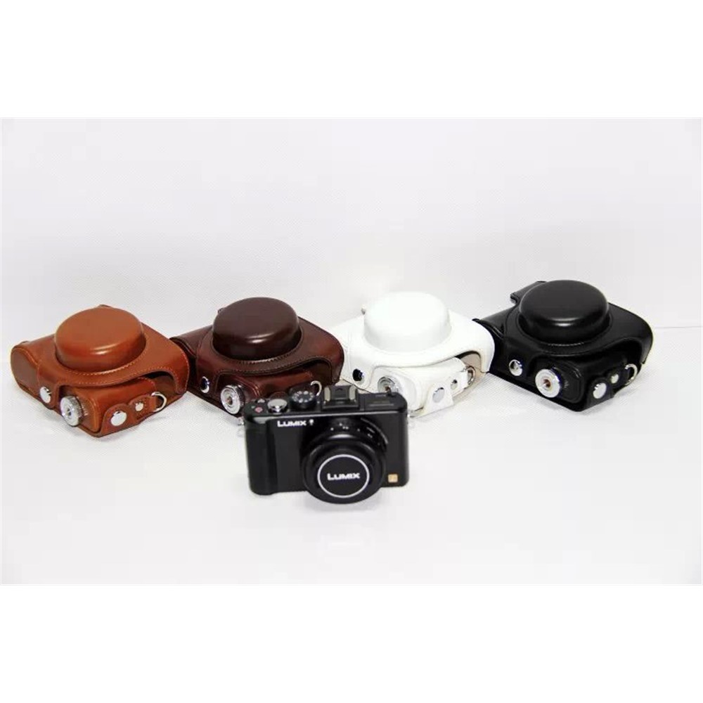 Protective Leather Camera Case with Shoulder Strap for Panasonic LX7 / LX5 / LX3 - Black-9